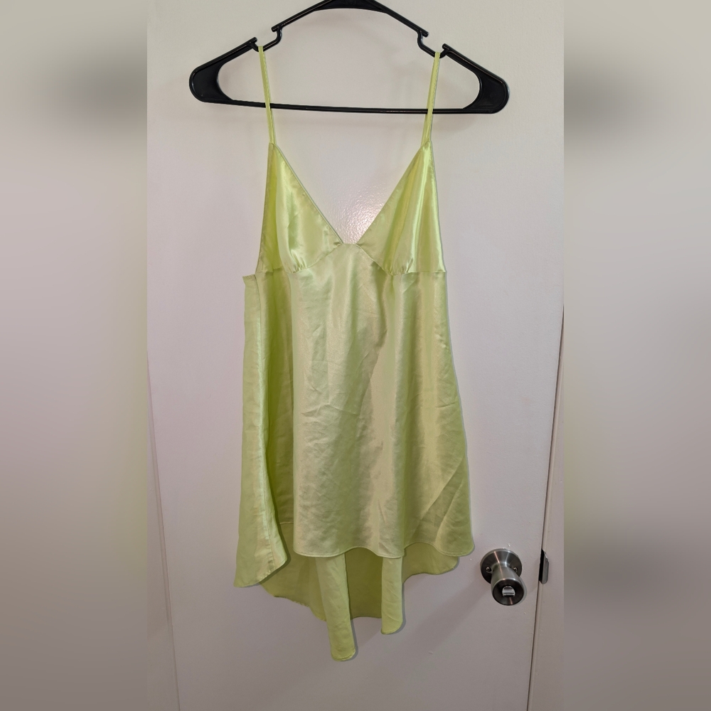 Victorias Secret Light Green Silk Chemise Slip